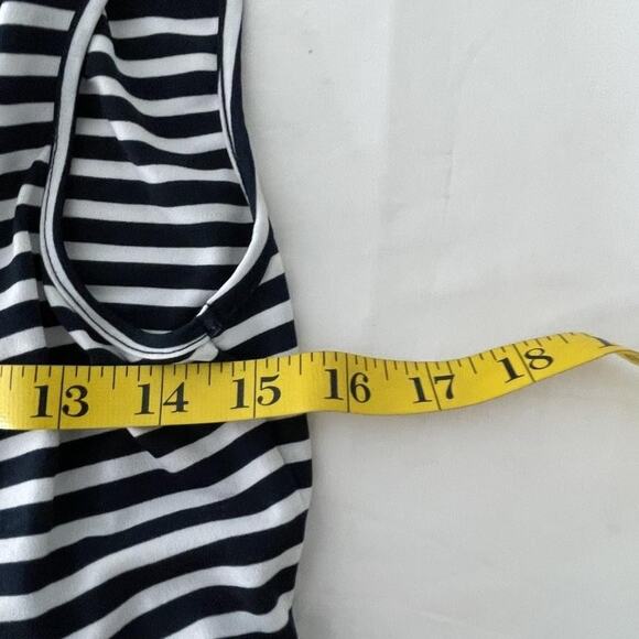 Calvin Klein Dress Womens 8 Black White Striped Sleeveless Pocket Midi Nautical - Picture 6 of 7